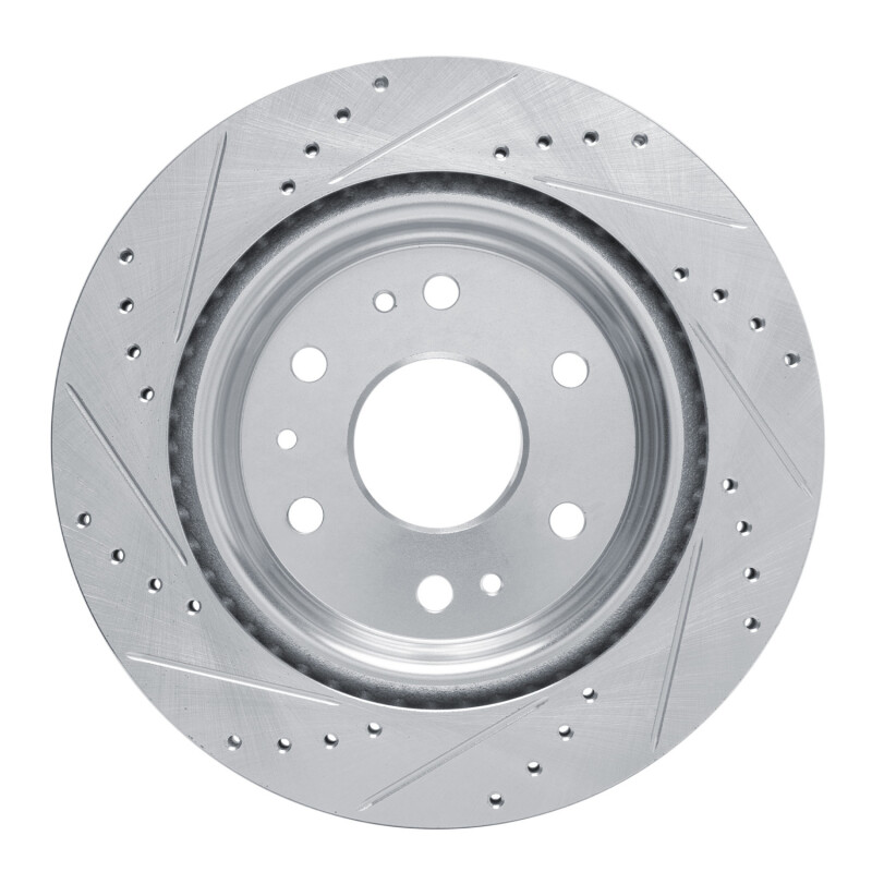 Chevrolet Colorado Brake Rotor (1) - Rear Right - R1 Concepts - Drilled & Slotted - Silver - `23-`25